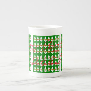 Tasse En Porcelaine Joyeux Noël Os de porc Chine Mug Green