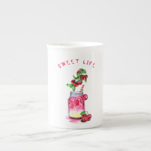 Tasse En Porcelaine Jus de cerise Boire Fruits Mug