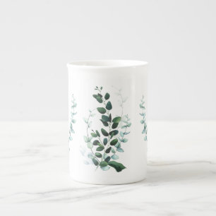 Tasse En Porcelaine Juste Feuille Arty Botanique Os Chine Mug