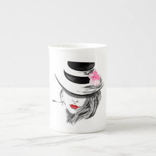 Tasse En Porcelaine La dame avec la Musique Casquette