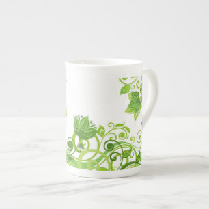 Tasse En Porcelaine La florale verte de la Chine osseuse