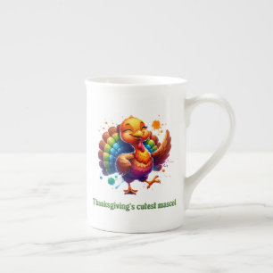 Tasse En Porcelaine La mascotte de fête de Thanksgiving