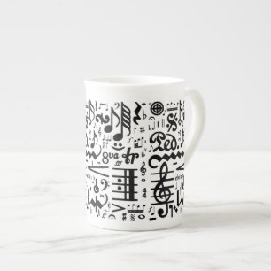 Tasse En Porcelaine La tasse musicale de porcelaine tendre de symboles