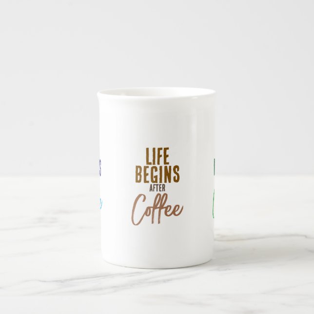 Tasse En Porcelaine La vie commence après (Devant)