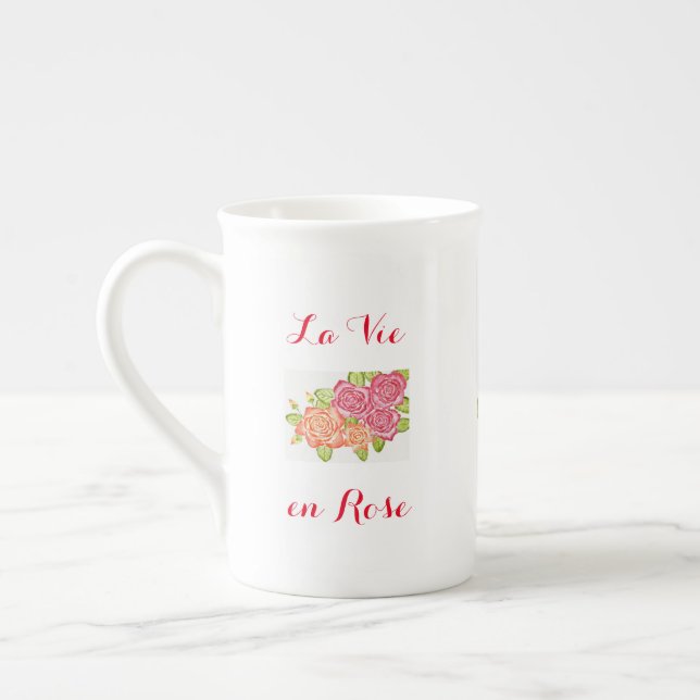 Tasse En Porcelaine La Vie en Rose ボーンチャイナマグカップ (Gauche)