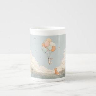 Tasse En Porcelaine Lapin ballon & Petit Renard