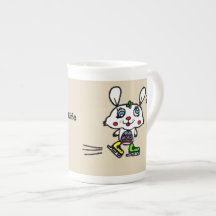 Lapin drôle de patinage de glace