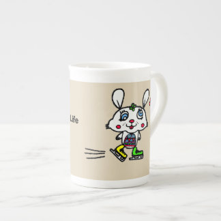 Tasse En Porcelaine Lapin drôle de patinage de glace