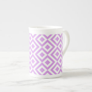 Tasse En Porcelaine Lavande et méandre blanc