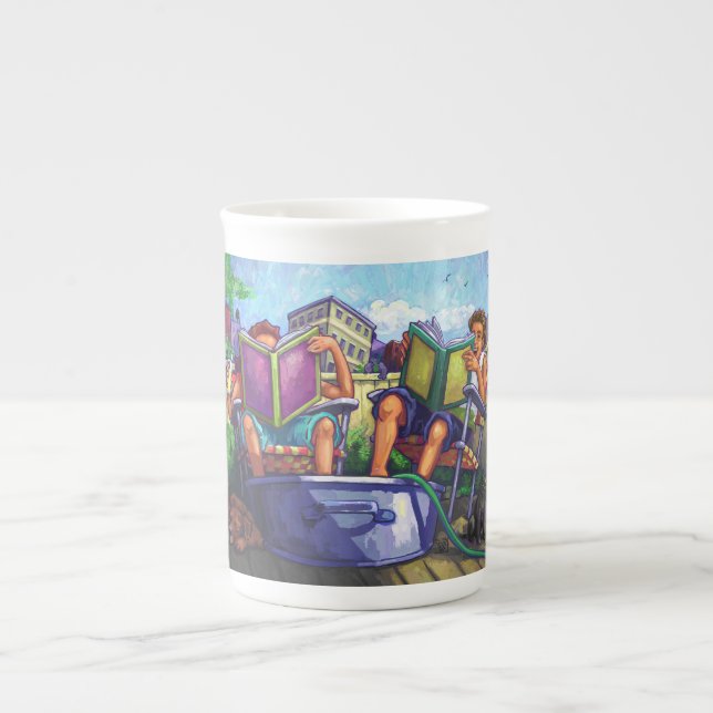 Tasse En Porcelaine Lecture en été (Devant)