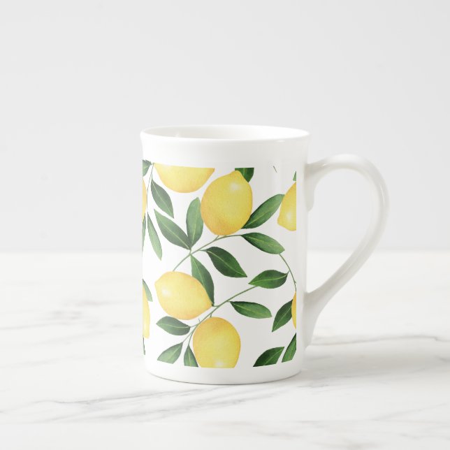 TASSE EN PORCELAINE LÉMONS DE COULEUR D'EAU (Droite)