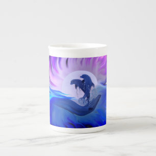 Tasse En Porcelaine Les dauphins au clair de lune