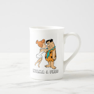 Tasse En Porcelaine Les Flintstones   Wilma embrassant Fred