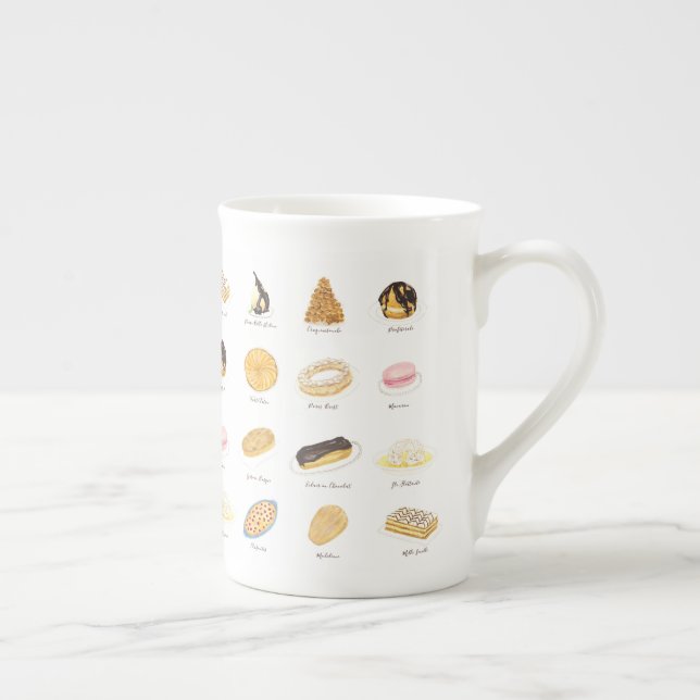 Tasse En Porcelaine Les Pâtisserie Françaises (Droite)