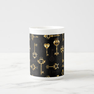 Tasse En Porcelaine Les Patters de Seamless avec Golden Keys