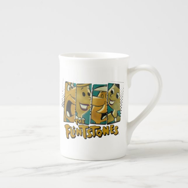 Tasse En Porcelaine Les Pierrafeu | Panneaux de caractères Retro Comic (Droite)