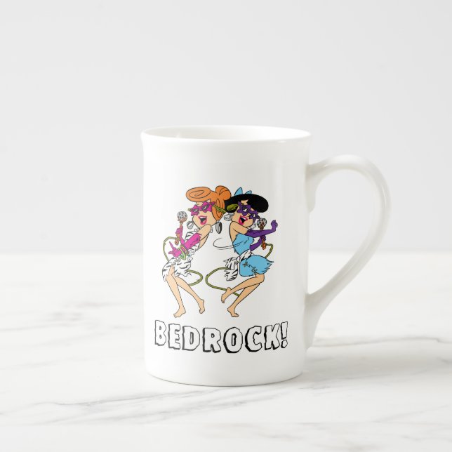 Tasse En Porcelaine Les Pierrafeu | Wilma & Betty Rock Stars (Droite)