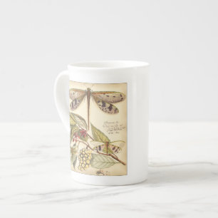 Tasse En Porcelaine Libellules avec le feuille et le fruit