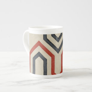 Tasse En Porcelaine Lignes graphiques oranges et bleues