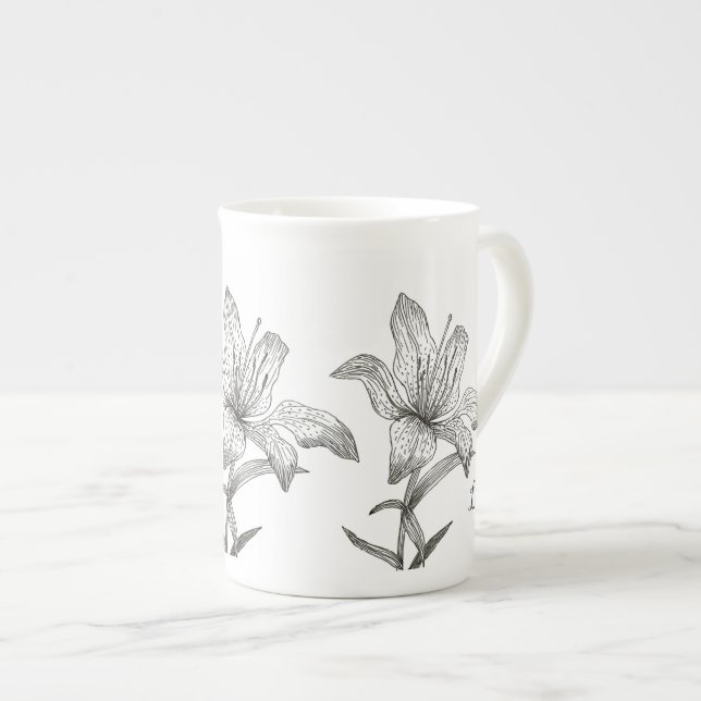 Tasse En Porcelaine lily pour customiser ou personnaliser (Devant droit)