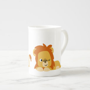 Tasse En Porcelaine Lion caricature mignon Awake