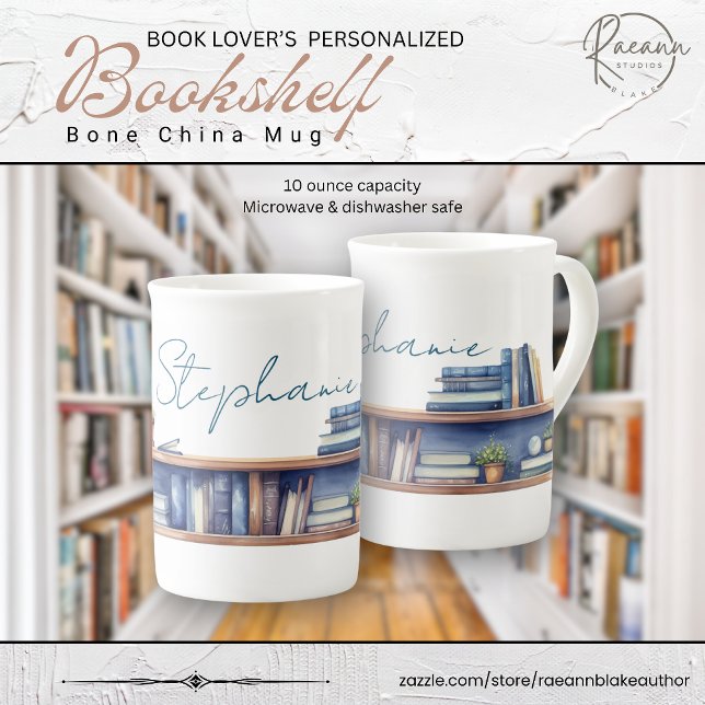 Tasse En Porcelaine Livre personnalisé Bone China Mug (Créateur téléchargé)