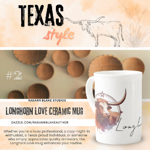 Tasse En Porcelaine Longhorn Love Bone China Spécialité Mug