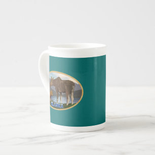 Tasse En Porcelaine L'orignal dans le pré