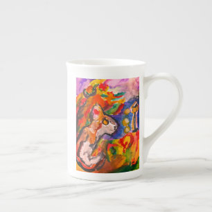 Tasse En Porcelaine Loup la nuit