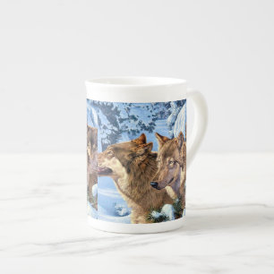 Tasse En Porcelaine Loups rouges