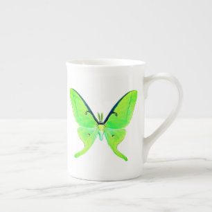 Tasse En Porcelaine Luna Moth Pastel Lime Green Bone China Mug