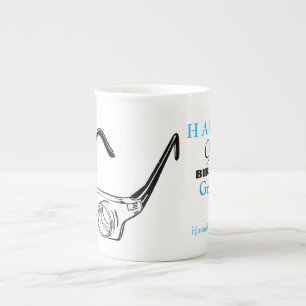 Tasse En Porcelaine Lunettes 3D 90e Anniversaire Mug personnalisé