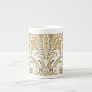 Tasse En Porcelaine Luxe, Classique, Élégant, Motif beige doré