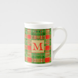 Tasse En Porcelaine MAC GREGOR TARTAN Bone China Mug + Initial