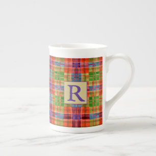 Tasse En Porcelaine MAC RAE TARTAN Bone China Mug + Initial