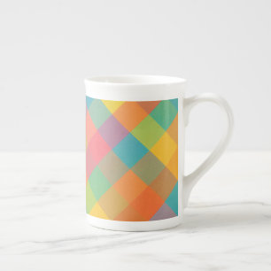 Tasse En Porcelaine Madras Breeze - Bouchons Diagonal Plaid Spécial
