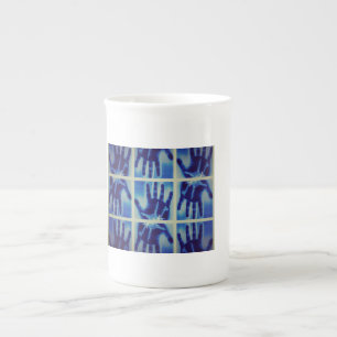 Tasse En Porcelaine main bleue déplaisante yaei