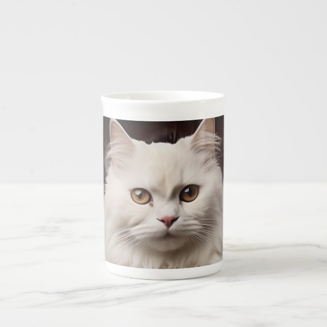 Tasse En Porcelaine Majestic white cat (Devant)