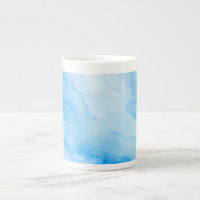 Marbre Aquarelle Bleu Clair