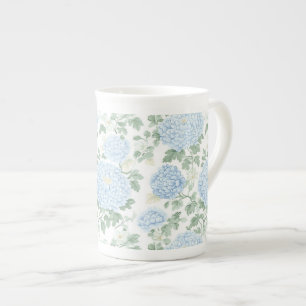 Tasse En Porcelaine Mariage Floral Bleu Clair Assez Joli