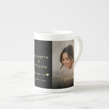 Mariage personnalisé pois dorés et noirs