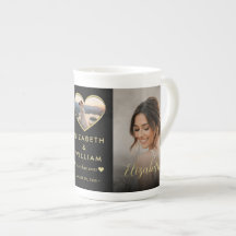 Mariage personnalisé pois dorés et noirs