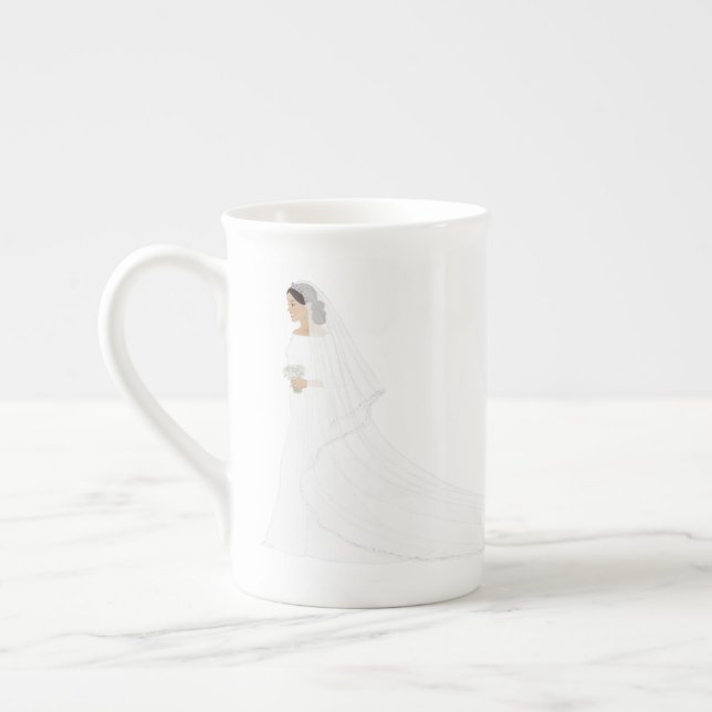 Tasse En Porcelaine Meghan Markle, la robe royale Mariage d'une bouill (Gauche)