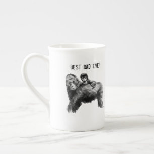 Tasse En Porcelaine Meilleur papa jamais gorille avec bébé