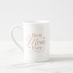 Tasse En Porcelaine Meilleure Maman Élégante Typographie Rose Gold