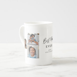 Tasse En Porcelaine Meilleure Maman Moderne Cadeau Multi‑Photos Élégan