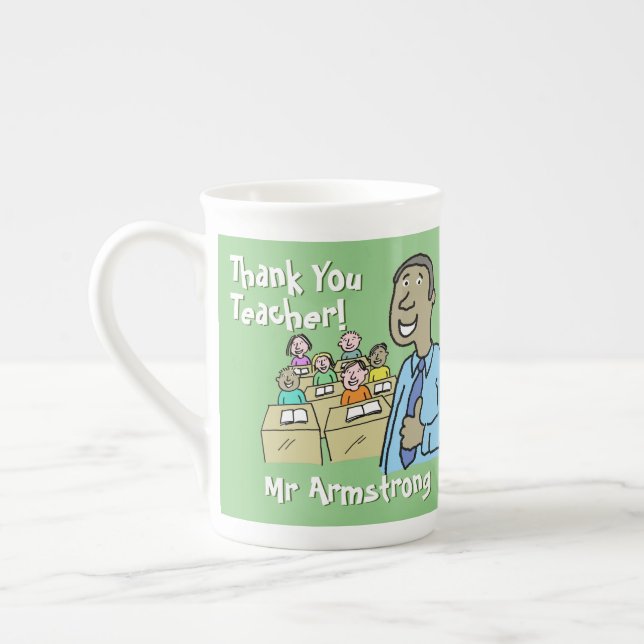 Tasse En Porcelaine Merci à un enseignant masculin (Gauche)