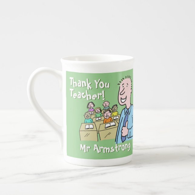 Tasse En Porcelaine Merci à un enseignant masculin. (Gauche)