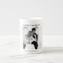 Tasse En Porcelaine Merry & Married - Personalized Newlywed Christmas 