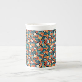 Tasse En Porcelaine Mid-Century Geometric Teal & Orange Pattern